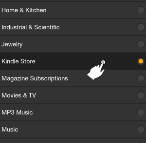 Select the Kindle Store Filter Option