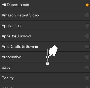Swipe the Filter Options Up
