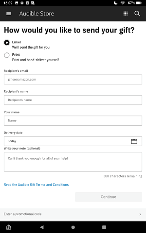 Give an Audible audiobook as a gift