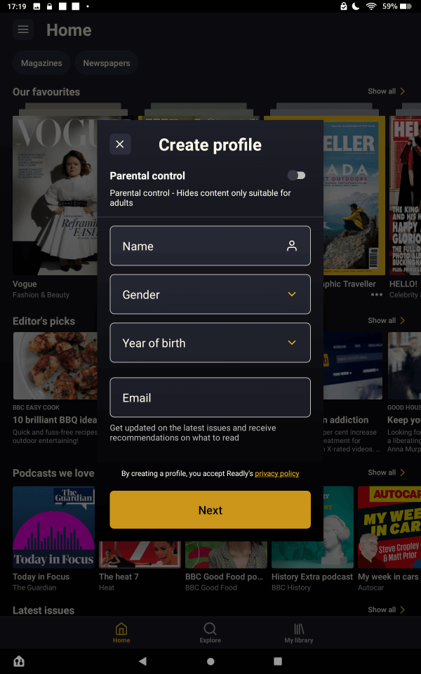 create profile readly create profile readly