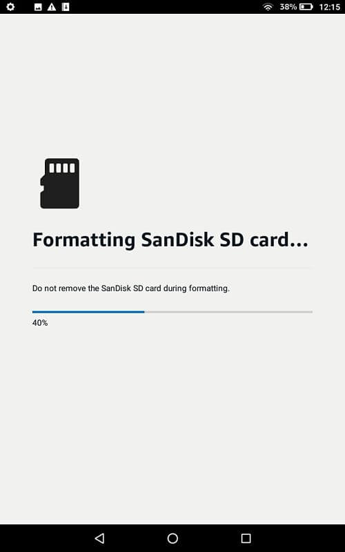 Formatting the SD card on Fire tablet Formatting the SD card on Fire tablet