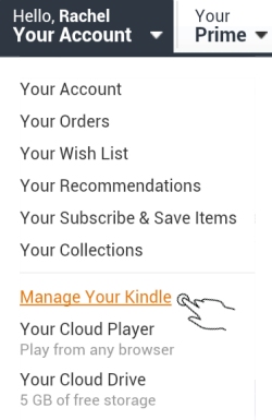 Select Manage Your Kindle