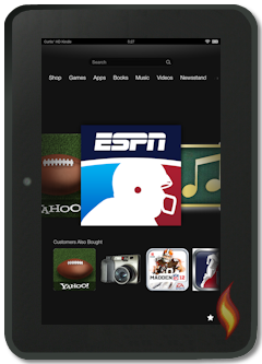 Kindle Fire HD 8.9 ESPN App on Carousel