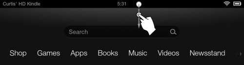 Kindle Fire Slide Down Top Menu Kindle Fire Slide Down Top Menu