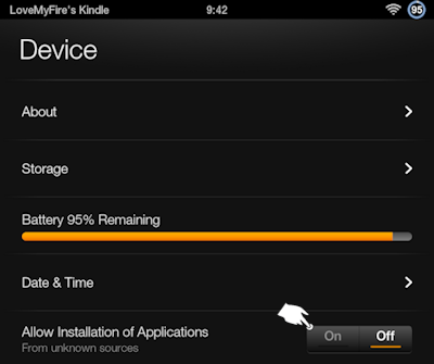 Kindle Fire Device: Allow Installation of Applications Kindle Fire Device: Allow Installation of Applications