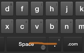 Swipe Shortcut: Insert Period and Space