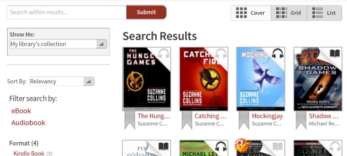 Kindle Fire OverDrive App Book Results
