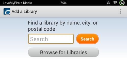 Kindle Fire OverDrive App Library Search