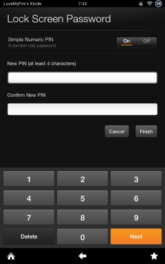 Kindle Fire Password Selection Kindle Fire Password Selection